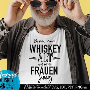 Whiskey SVG Bundle mit 13 humorvollen Spruch Designs rund um Whiskey Genuss und Lifestyle. Moderne Typografie kombiniert mit Gläsern, Flaschen und dekorativen Elementen verleiht jedem Motiv einen stilvollen und witzigen Charakter. Schwarz weiß Design sorgt für vielseitige Einsatzmöglichkeiten auf T Shirts, Hoodies, Bar Dekorationen und Geschenken. Perfekt für Whiskey Fans, Männergeschenke und kreative DIY Projekte mit Plotter oder Druck.