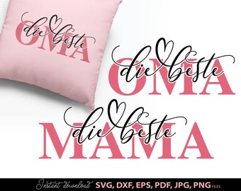 German Mama Plotter File SVG | Liebling Heart svg | Die Beste Mama svg | Die Beste Oma svg | Cricut Silhouette Plotting | Alles Liebe Mutter