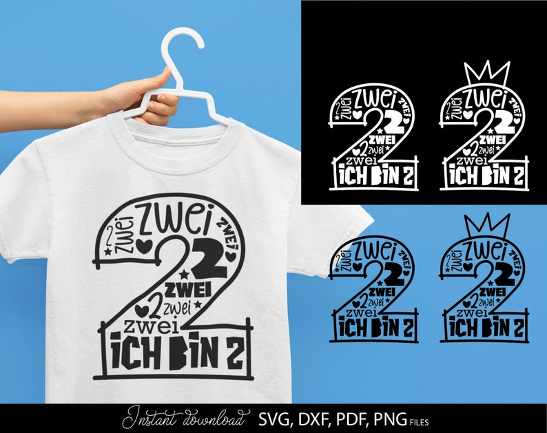 Verspieltes SVG Geburtstagsdesign mit Zahl 2 und Schriftzug Ich bin 2 kombiniert mit kreativer Typografie, Sternen, Herzen und dekorativen Elementen. Modernes Layout mit kindgerechtem Stil eignet sich perfekt für Kleinkinder Geburtstag. Ideal für DIY Projekte wie T-Shirts, Bodys, Partydekoration oder personalisierte Geschenke zum zweiten Geburtstag. Hochwertiges Plotter Motiv für kreative Designs rund um Kindergeburtstag und besondere Erinnerungsmomente.