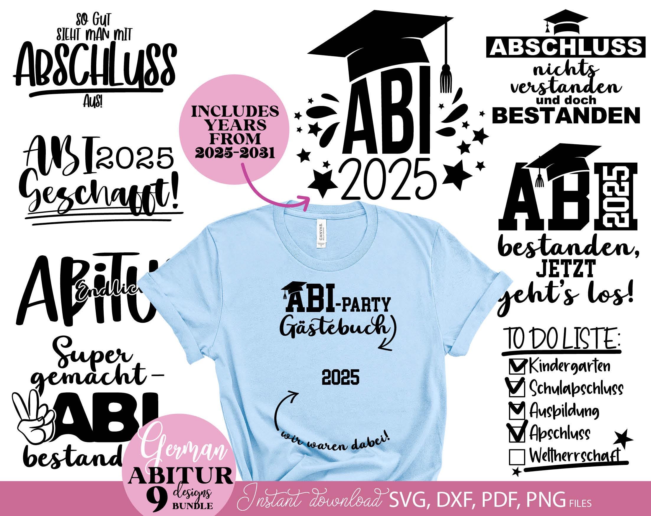 Abitur 2025 SVG Bundle: German Graduation Cut Files (commercial Use) - Etsy