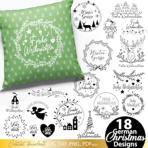Frohe Weihnachten Plotter Arquivo SVG, PNG, DXF, pdf Weihnachten Svg Bundle Plotterdatei Weihnachten svg para cricut Christmas svg png