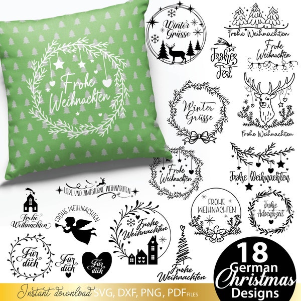 Frohe Weihnachten Plotter File SVG, PNG, DXF, pdf | Weihnachten Svg Bundle | Plotterdatei Weihnachten | svg for cricut | Christmas svg png