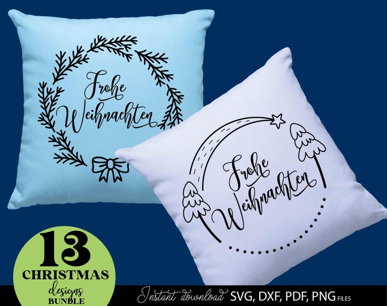 Handgezeichnetes Weihnachtsdesign mit personalisierbaren Frohe Weihnachten Ornamenten in verschiedenen Varianten, inklusive Tannenbäumen, Sternen und dekorativen Elementen für festliche Tischdekoration, Geschenkanhänger und saisonale Bastelprojekte, geeignet für DIY-Projekte, Scrapbooking, Partydeko und personalisierte Geschenke. Jedes Motiv ist liebevoll illustriert und einfach anpassbar, um individuellen Namen oder Botschaften hinzuzufügen, perfekt für traditionelle.