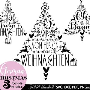 File plotter albero di Natale tedesco Svg Dxf Png Jpg - albero di Natale Cricut stella - Silhouette Download - gioia speranza amore pace file di taglio in vinile carino