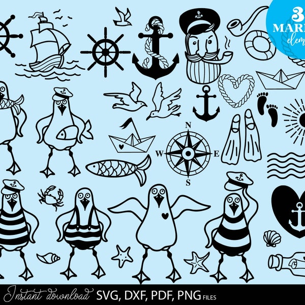 Date du traceur - Maritim Svg Png - Moin Seemann - Möwe Maritim Svg - Willkommen im Norden Svg - Cricut Silhouette Studio - Plottern