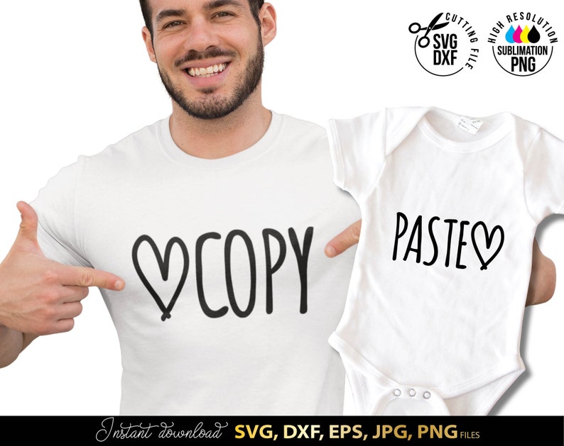 Father And New Born Son Matching Outfit File - Copy And Paste.
Compatible with popular Cricut, Silhouette and Glowforge machines.