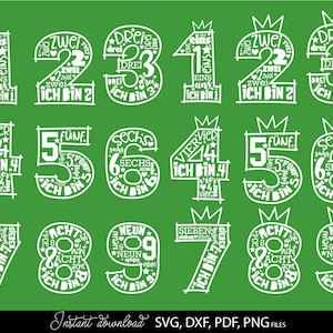 Deutsche Kind Geburtstag Zahlen Plotterdatei Bundle Kinder Geburtstag Zahlen Plotterdatei Geburtstagskind Clipart