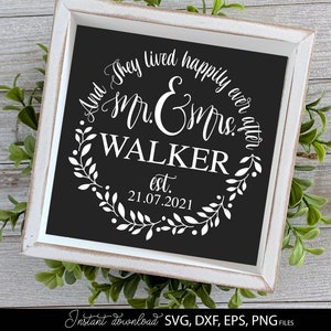 Herr und Frau SVG | Mr und Mrs Sign SVG | Herr und Frau Monogramm SVG | Hochzeit svg | Gerade verheiratet svg | Engagiert svg | Schnitt Dateien Cricut, Silhouette