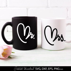 Pan i Pani SVG | Pan i Pani Znak SVG | Nowożeńcy SVG | Koszule ślubne svg | Pliki do cięcia dla Cricut | Miesiąc miodowy svg | Koszula Żona i Mąż svg