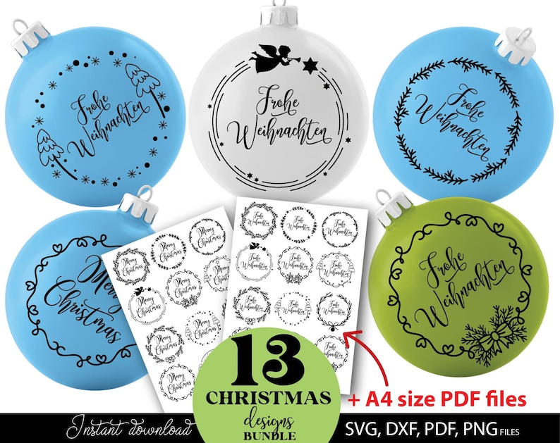 Handgezeichnetes Weihnachtsdesign mit personalisierbaren Frohe Weihnachten Ornamenten in verschiedenen Varianten, inklusive Tannenbäumen, Sternen und dekorativen Elementen für festliche Tischdekoration, Geschenkanhänger und saisonale Bastelprojekte, geeignet für DIY-Projekte, Scrapbooking, Partydeko und personalisierte Geschenke. Jedes Motiv ist liebevoll illustriert und einfach anpassbar, um individuellen Namen oder Botschaften hinzuzufügen, perfekt für traditionelle.