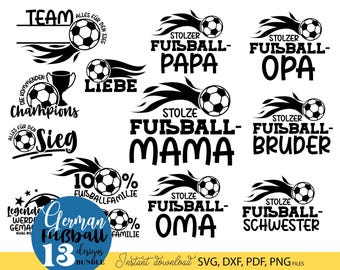 Fußball Familie SVG Plotter Datei, Fan Sprüche Design, Shirt Geschenk Papa Mama Bruder Opa DIY