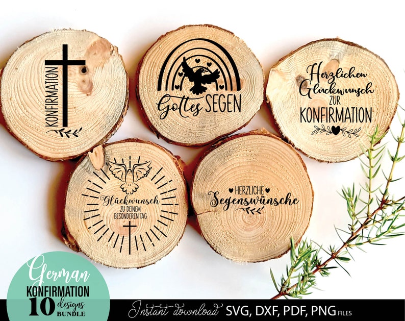 Konfirmation SVG Bundle mit christlichen Motiven wie Kreuz, Taube, Fischsymbol und Sprüchen wie „Einladung zur Konfirmation“, „Gottes Segen“ und „Herzlichen Glückwunsch“. Elegante und spirituelle Designs ideal für Karten, Einladungen oder Geschenke zur Konfirmation. Perfekt geeignet für DIY Projekte wie Drucke, Deko oder personalisierte Erinnerungsstücke für diesen besonderen religiösen Anlass.