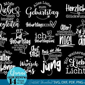 Deutsche Sprüche Geburtstag plotterdatei Svg bundle Png - Geburtstagssprüche Geburtstag Geschenk Cricut Silhouette Geburtstag Schriftzüge