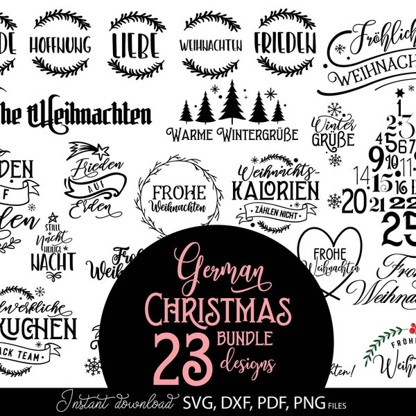 Frohe Weihnachten Plotter File SVG, PNG, DXF, Pdf | Weihnachten Svg Bundle | German Christmas Cut File Svg | Cut Files Cricut, Silhouette