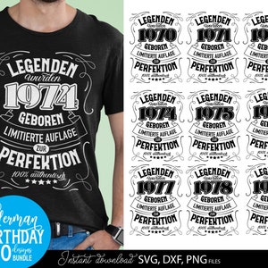 German Vatertag, Geburtstag plotter file bundle svg png, die beste papa svg, Cricut Download Plotting Bundle 50 jähriges Jubiläum Legenden