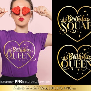 Verjaardagskoningin SVG | Verjaardag Queen Squad SVG | Feestvarken SVG | Verjaardag prinses svg | Verjaardag Squad svg png dxf jpg eps