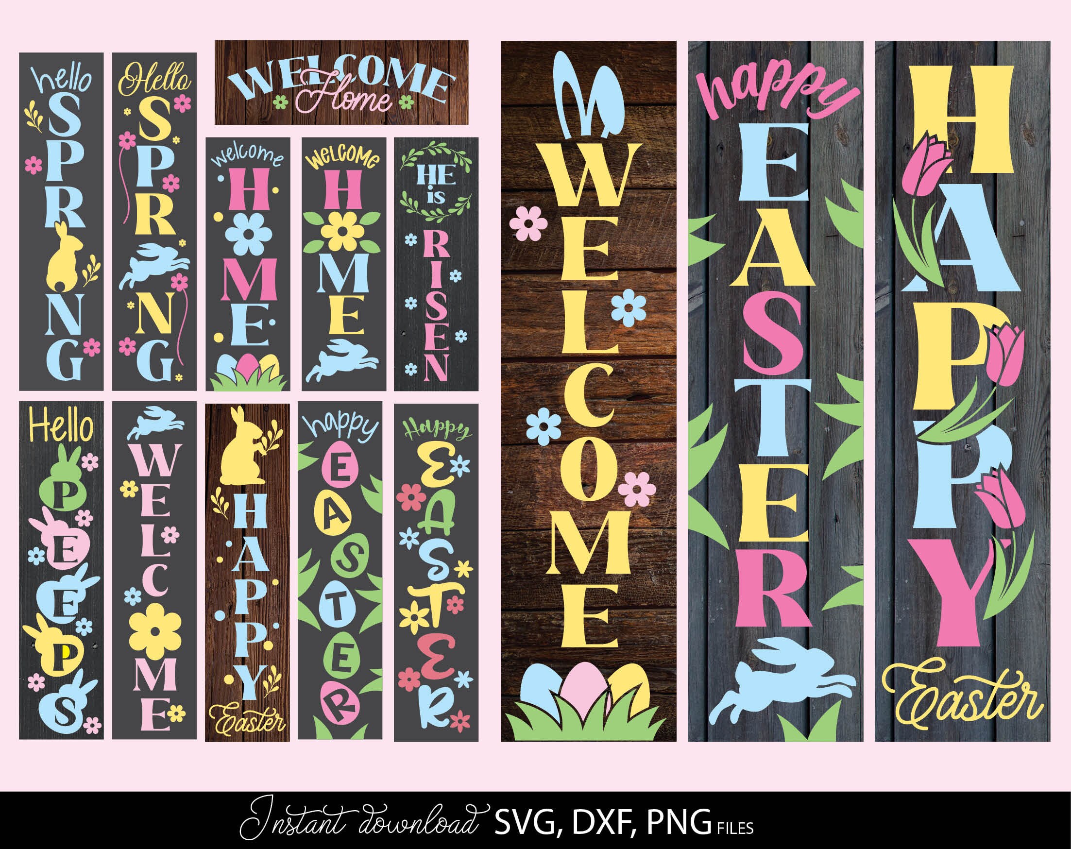 Easter Porch Sign Svg Bundle | Easter Svg Bundle | Happy Easter Svg ...
