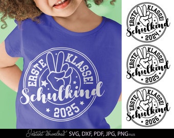 German Schulkind Plotter File SVG Bundle, Schuleinführung Cut File, Plotterdatei Schulkind, Plotter file schoolchild 2025 first grade