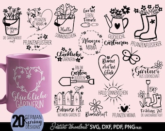 Garten Plotterdatei SVG Png | Frühling Plotterdatei | Garten Geschenke Für Damen | Garten Deko | Deutsche Plotterdatei