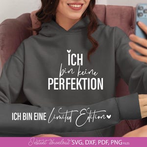 Deutsche Plotterdatie, Ich Bin Keine Perfektion, Positives Zitat, Laserdatei Zitate, Inspirierendes SVG PNG