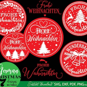 Frohe Weinachten - Deutsche PlotterdateienSvg Png Dxf - Cricut Silhouette Sofortdownload - Deutscher Winter SVG