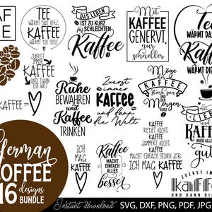 Kaffee Sprüche SVG Bundle、Lustig Design、Tasse Küche Geschenk Kaffee Liebhaber Plotter Datei