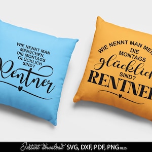 Humorvolles SVG Bundle mit Rentner Sprüchen und kreativen Typografie Designs rund um Ruhestand, Rente und Lebensfreude. Enthält verschiedene Schriftzüge mit lustigen Aussagen, dekorativen Elementen wie Palmen, Sonnen, Werkzeugen und verspielten Fonts. Perfekt geeignet für DIY Projekte wie T-Shirts, Tassen, Geschenke oder personalisierte Dekoration zum Renteneintritt. Ideal als Plotter Datei für kreative Designs mit Humor und Motivation für den neuen Lebensabschnitt.