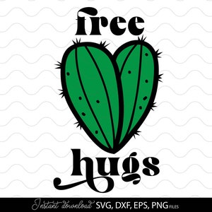 Fanny Free Hugs Shirt Design SVG PNG DXF, Valentinstag Clipart Png, Valentinstag Kaktus svg, Valentinstag Dateien für Cricut Silhouette