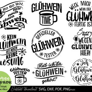 Glühwein SVG Bundle: Weihnachtstasse Zitate (Digitaler Download)