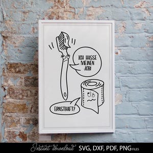Badezimmer drucken Deutsch Svg Png - Deutsches Sprichwort für Toilette Svg Png - Toilettenwandplakat Svg Png - Lustiges Toilettenplakat Png