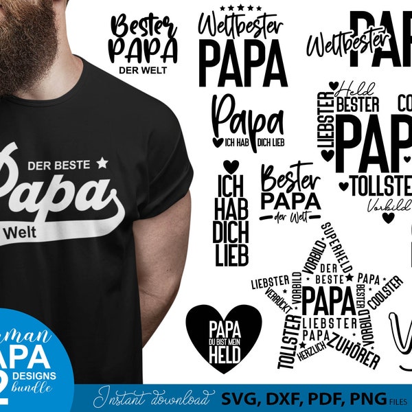German Papa Plotter File SVG | Liebling Papa Heart SVG | Die Beste Papa SVG | Cricut Download Plotting Bundle | Alles Liebe Vatertag Svg Png