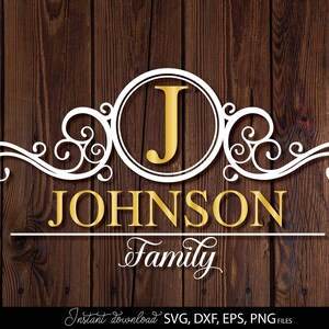 Monogram SVG-paket | Efternamn SVG | Efternamn SVG | Kransmonogram SVG | Cirkelmonogram SVG | Skärfiler Cricut, Silhouette bild 5