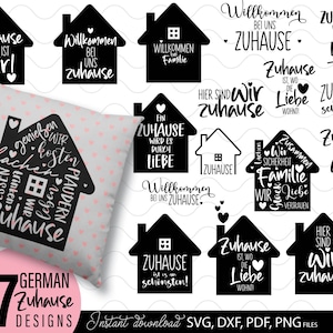 Plotterdatei Home svg Zuhause Schriftzug Sprüche svg Clipart Plotterdatei Deutsch Cricut Silhouette Plotterdatei Laser zuhausedatei