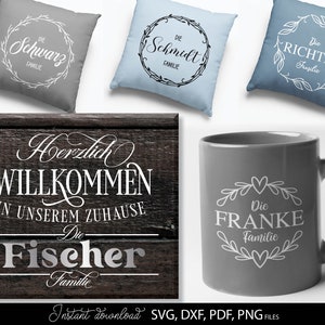 Willkommen Plotterdatei Bundle | Plotterdatei Deutsch Home Plotterdatei svg dxf png | Zuhause Cut Datei, Zuhause geschnitten Datei