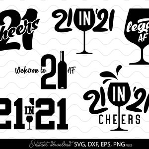 21e en juridische verjaardag Svg Png bundel eenentwintigste verjaardag Svg Png 21e verjaardag Shirt SVG juridische verjaardag Shirt gesneden bestand Cricut silhouet