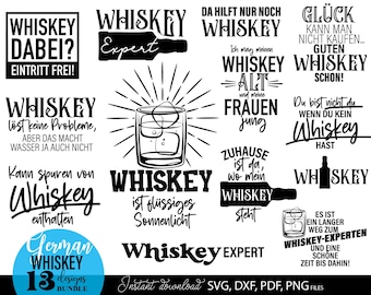 Whisky SVG 13 Sprüche Design Set, shirt hoodie Bar cadeau man plotter, downloaddatum