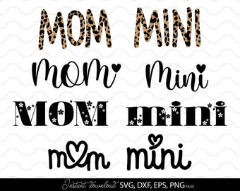 Maman et Mini SVG | | de forfait SVG pour la fête des mères Maman SVG | Maman Vie svg | Mini | Svg Garçon Maman svg | Fille Maman svg | Couper des fichiers Cricut, Silhouette