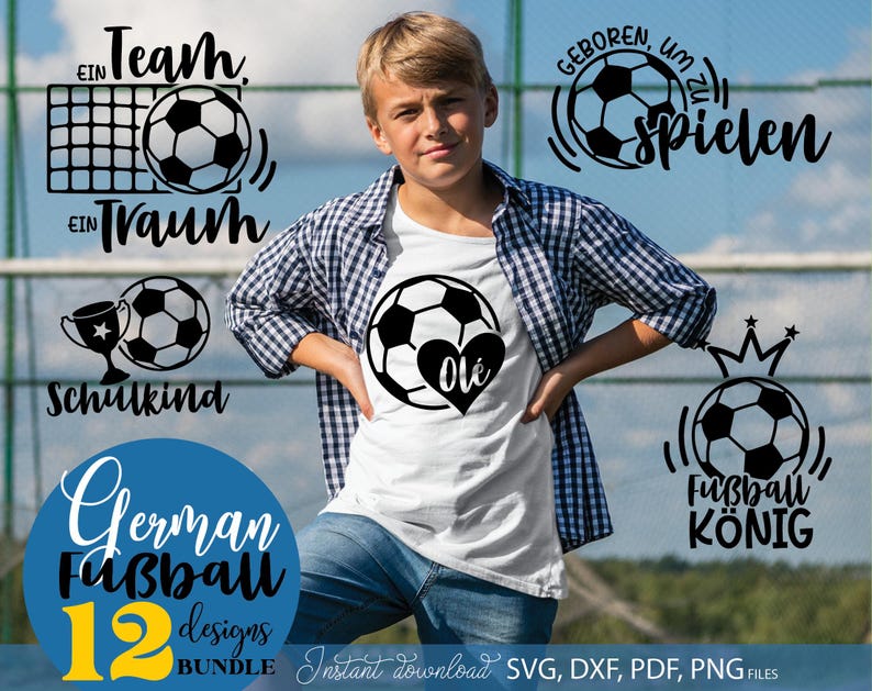 Sportlicher Spruch „Geboren, um zu spielen“ mit Fußball. Tolle Datei für Cricut, Silhouette, Shirts, Tassen, Hoodies oder Turnbeutel. Ideal für Kinder, Jugendliche oder Erwachsene, die Fußball lieben. Perfekt für DIY-Geschenke, Vereinsfeste und Fanartikel. Erhältlich als SVG, PNG, PDF und JPG für vielfältige Bastelprojekte.