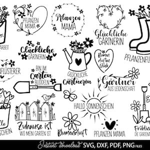 Frühling Plotterdatei - Garten Geschenke Für Damen - Garten Deko - Deutsche Plotterdatei