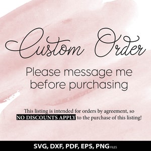 Pedido PERSONALIZADO. Este anúncio destina-se a pedidos mediante acordo, portanto, não há descontos aplicáveis à compra deste anúncio!