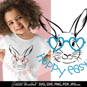 Fichier de traceur allemand Ostern svg dxf png printemps lapin coeur | Télécharger hoppy easter Cricut tracer la silhouette du lapin | Fichiers de traceur allemands