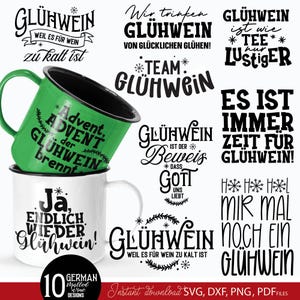 German Glühwein SVG Bundle: Christmas Mug Quotes, Cricut & Silhouette, Digital Download