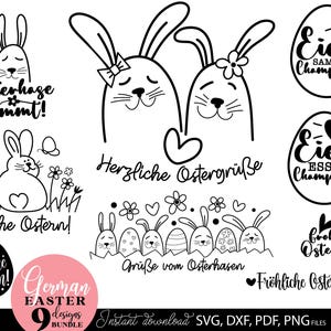 German Easter SVG Bundle: Ostern Designs, Phrases (Digital Download