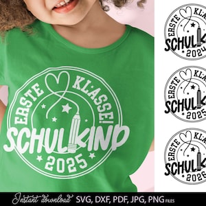 Pacote SVG de arquivo de plotter Schulkind alemão | Arquivo de corte Schuleinführung | Plotterdatei Schulkind | Arquivo plotter aluno 2024 | primeira série