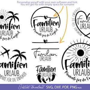 Deutsch Familian Urlaub Cricut Plotterdatei Bundle geschnitten Datei - Familie Reisen Shirts - Individuell Familian Urlaub Cricut Plotterdatei - Deutscher Plotter