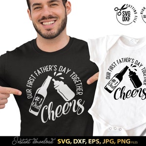 First Fathers Day Together Matching Dad Outfit SVG PNG DXF Files | Dad And Son Svg | Dad And Daughter Svg | Family Matching Shirt Print
