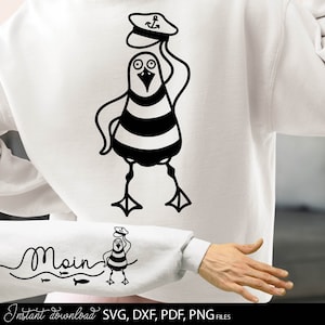 Deutsch Moin Plotterdatei Nautische Clipart Möwen svg dxf png Dateien enthalten Kompatibel mit Cricut, Silhouette, Cameo, Sublimationsdrucker