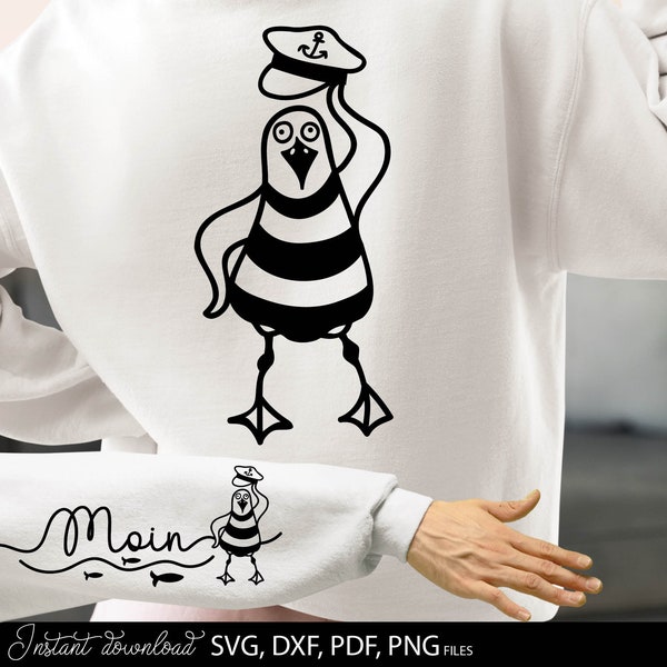 German Moin Plotterdatei Nautical Clipart Möwen svg dxf png files included Compatible with Cricut, Silhouette, Cameo, sublimation printers