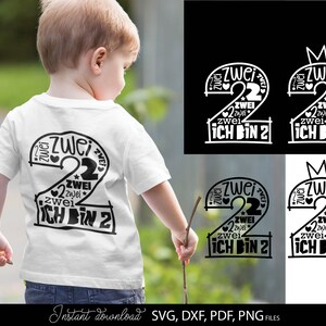 Verspieltes SVG Geburtstagsdesign mit Zahl 2 und Schriftzug Ich bin 2 kombiniert mit kreativer Typografie, Sternen, Herzen und dekorativen Elementen. Modernes Layout mit kindgerechtem Stil eignet sich perfekt für Kleinkinder Geburtstag. Ideal für DIY Projekte wie T-Shirts, Bodys, Partydekoration oder personalisierte Geschenke zum zweiten Geburtstag. Hochwertiges Plotter Motiv für kreative Designs rund um Kindergeburtstag und besondere Erinnerungsmomente.