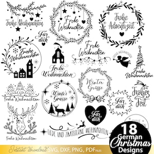 Frohe Weihnachten Plotter Arquivo SVG, PNG, DXF, pdf Weihnachten Svg Bundle Plotterdatei Weihnachten svg para cricut Christmas svg png